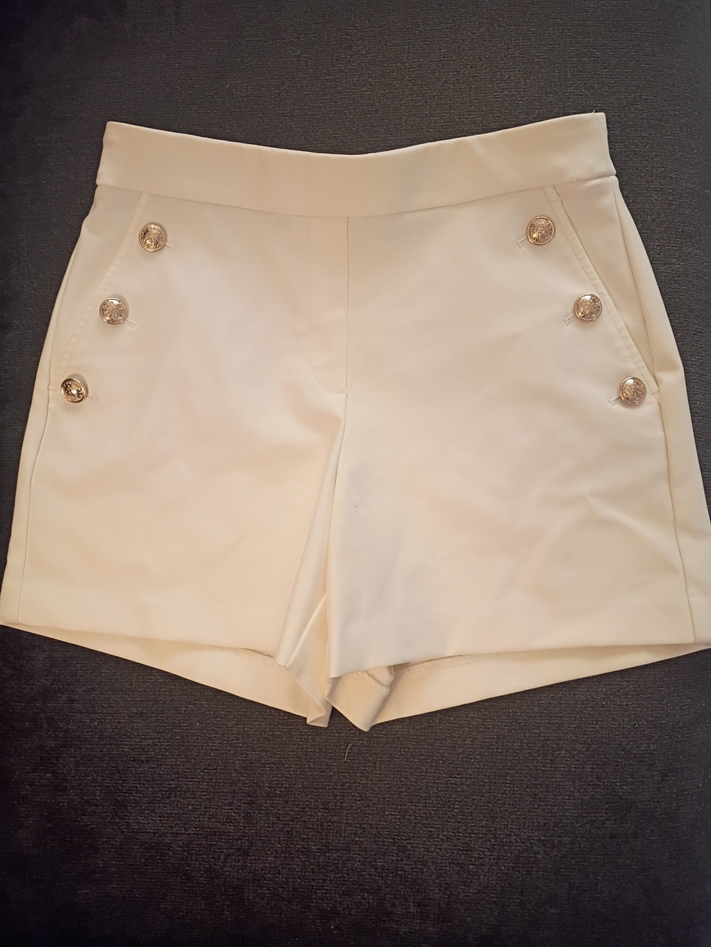 Rachel Zoe Cream Sailor-Button High Waist Shorts Size 6